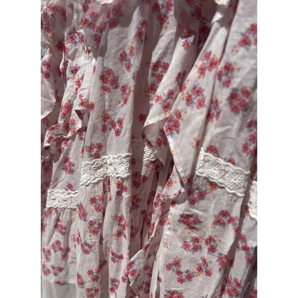 NWT! Free People Intimately Hearts Desire Floral Bodysuit Maxi Slip Flowy Pink~L - Picture 12 of 13